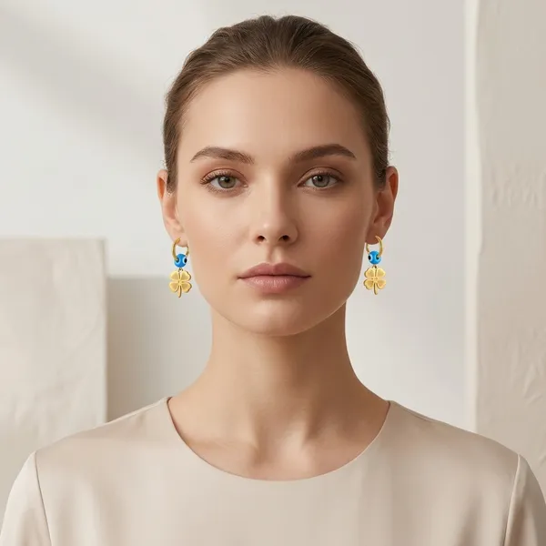 Blue_Golden_Four_Leaf_Clover_Evil_Eye_Charm_Hoop_Earrings_For_Women
