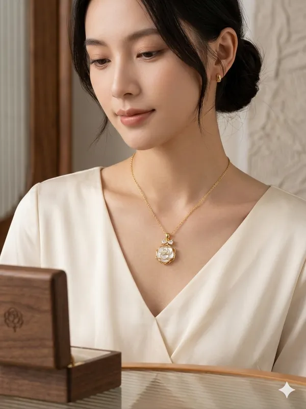 Golden_Plated_Floral_Stone_Pendant_Necklace_For_Women