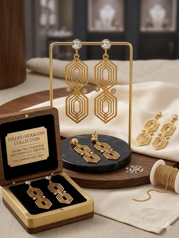 Golden_Tone_Crystal_Geometric_Hexagon_Stud_Earrings_For_Women