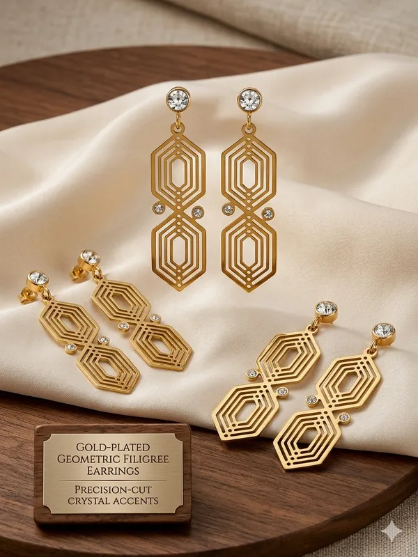 Golden_Tone_Crystal_Geometric_Hexagon_Stud_Earrings_For_Women