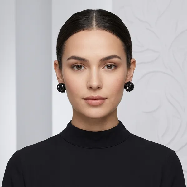 Black_Crystal_Rose_Cluster_Stud_Earrings_For_Women