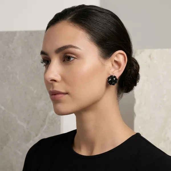 Black_Crystal_Rose_Cluster_Stud_Earrings_For_Women