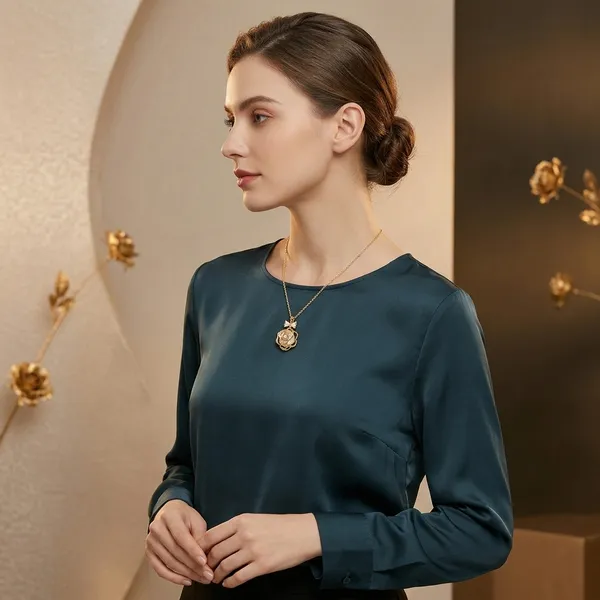 Golden_Plated_Floral_Stone_Pendant_Necklace_For_Women