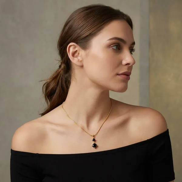 Golden_Toned_Black_Crystal_Double_Pendant_Necklace_For_Women