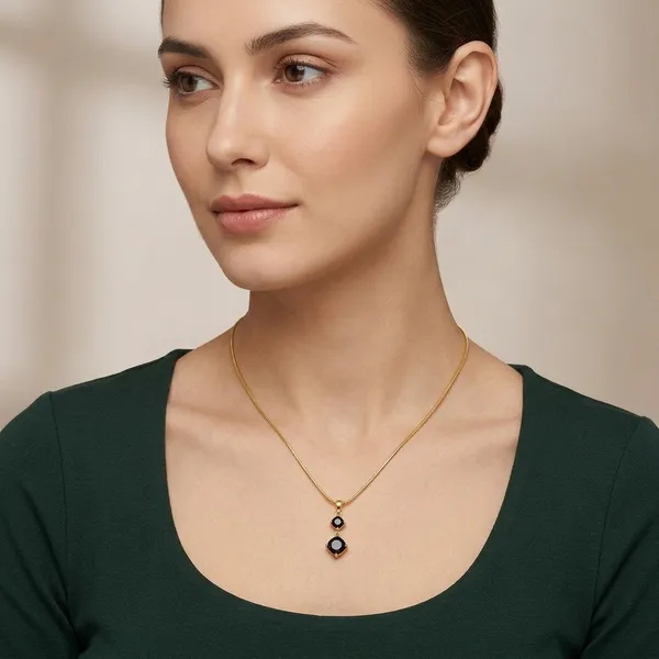 Golden_Plated_Black_Crystal_Drop_Pendant_Necklace_For_Women