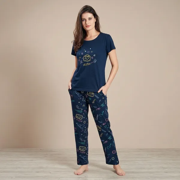 Navy_Blue_Cotton_Night_Suit_Set_For_Women