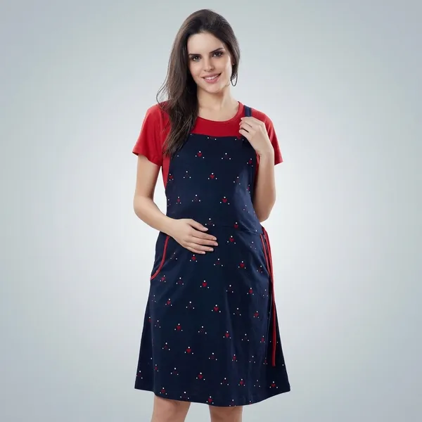 Navy_Blue_Cotton_Maternity_Dress_For_Women