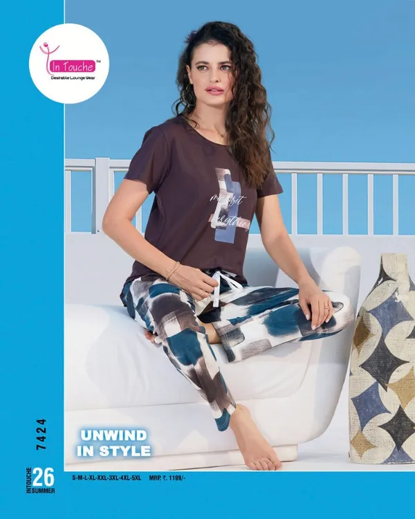 Brown_Cotton_Nightwear_Set_For_Women