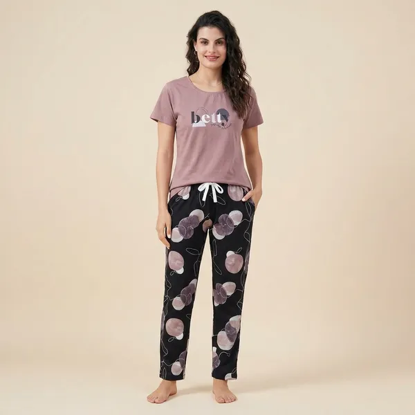 Pink_Cotton_Night_Suit_Set_For_Women