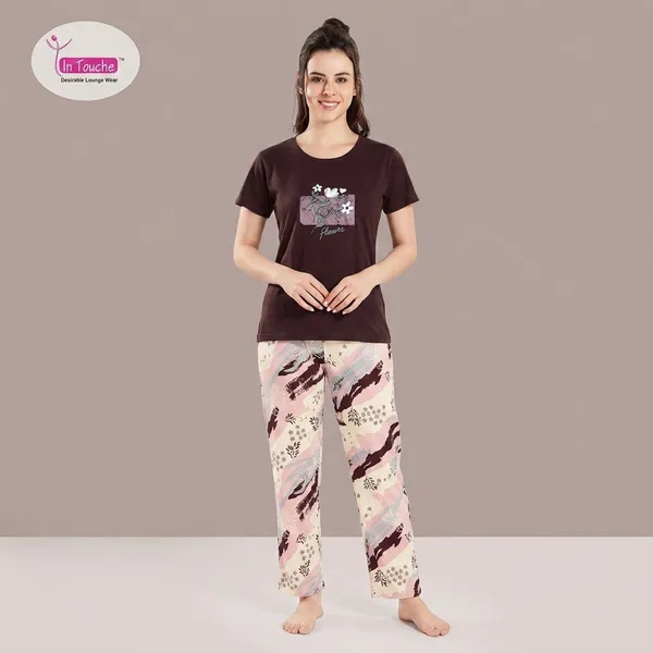 Brown_Cotton_Night_Suit_For_Women