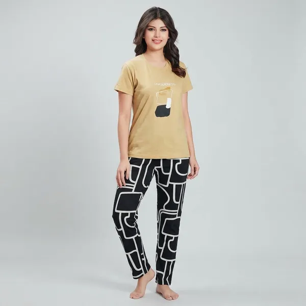 Beige_Cotton_Night_Suit_For_Women