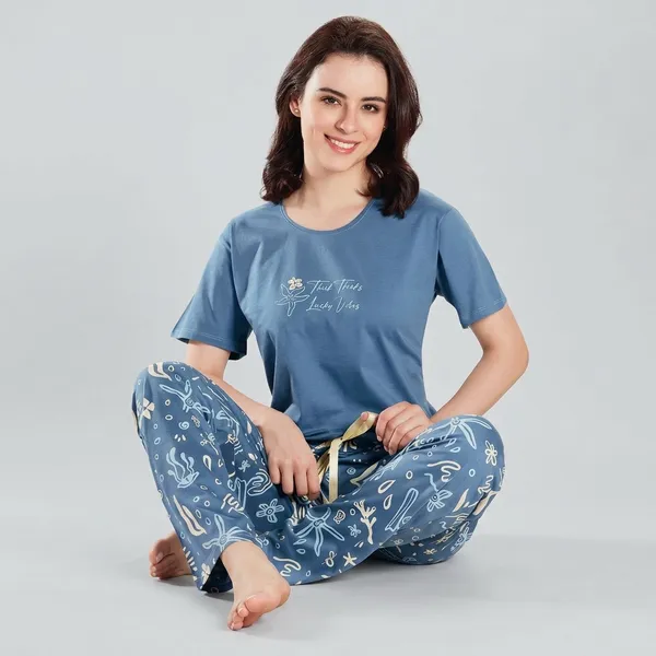 Blue_Cotton_Loungewear_Set_For_Women