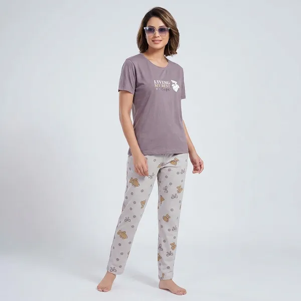 Purple_Cotton_Sleepwear_Set_For_Women