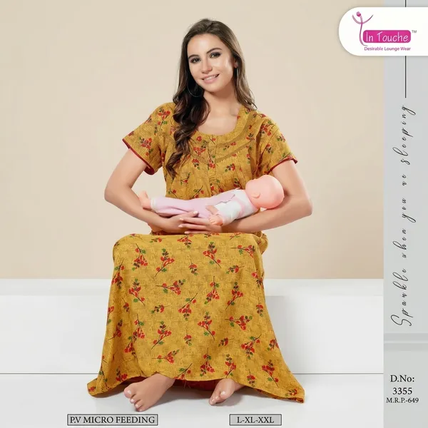 Mustard_Yellow_Cotton_Nighty_For_Women