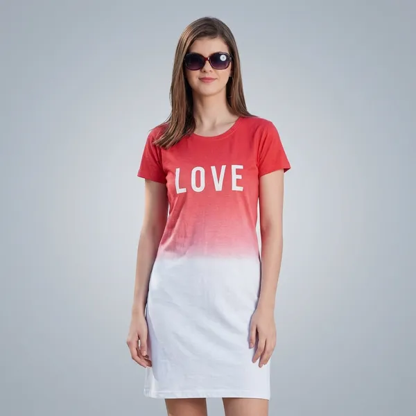 Red_Cotton_Round_Neck_T-Shirt_Dress_For_Women