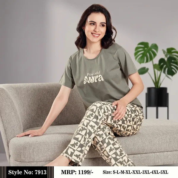 Olive_Green_Cotton_Lounge_Set_For_Women