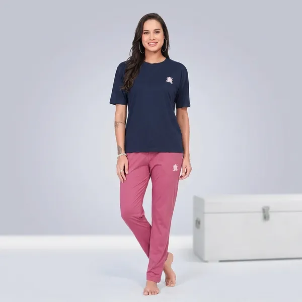 Navy_Cotton_Loungewear_Set_For_Women