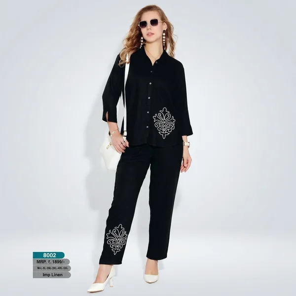 Black_Cotton_Kurta_Pant_Set_For_Women