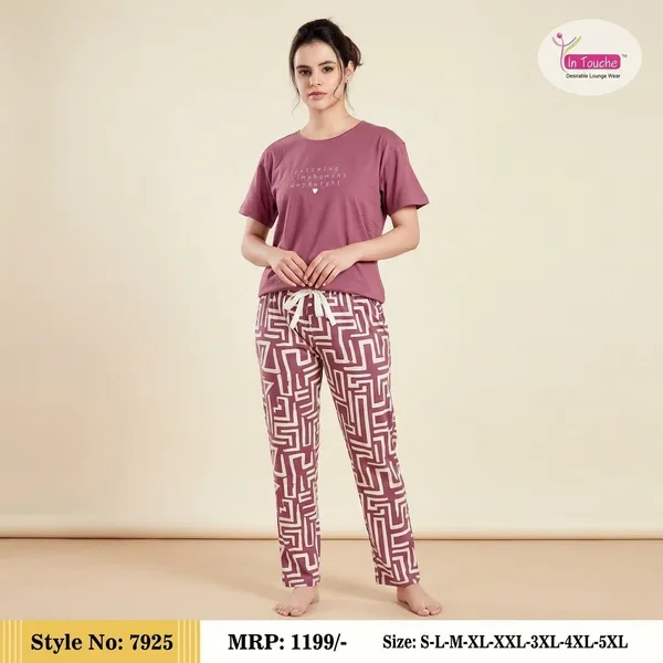 Pink_Cotton_Night_Suit_Set_For_Women