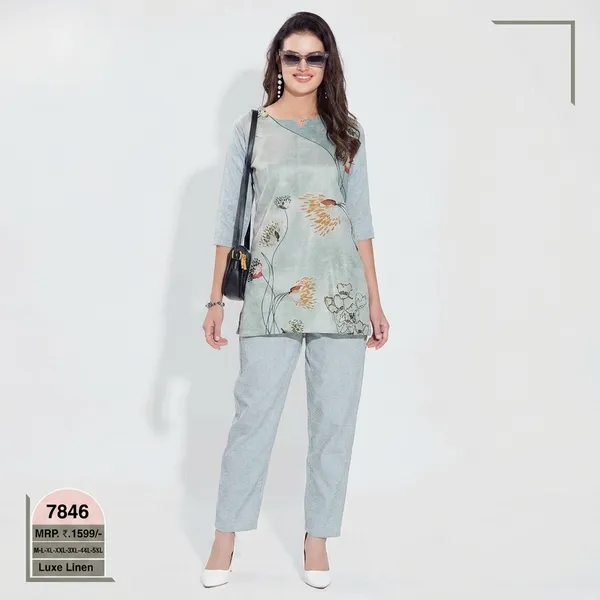 Sky_Blue_Cotton_Kurti_Pant_Set_For_Women