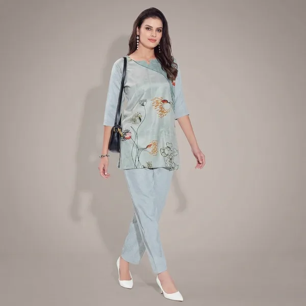 Sky_Blue_Cotton_Kurti_Pant_Set_For_Women