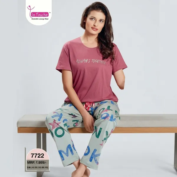 Pink_Cotton_Night_Suit_Set_For_Women