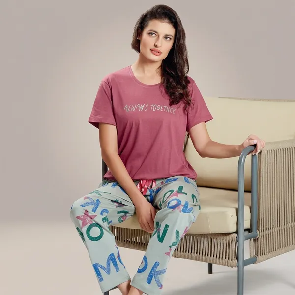 Pink_Cotton_Night_Suit_Set_For_Women