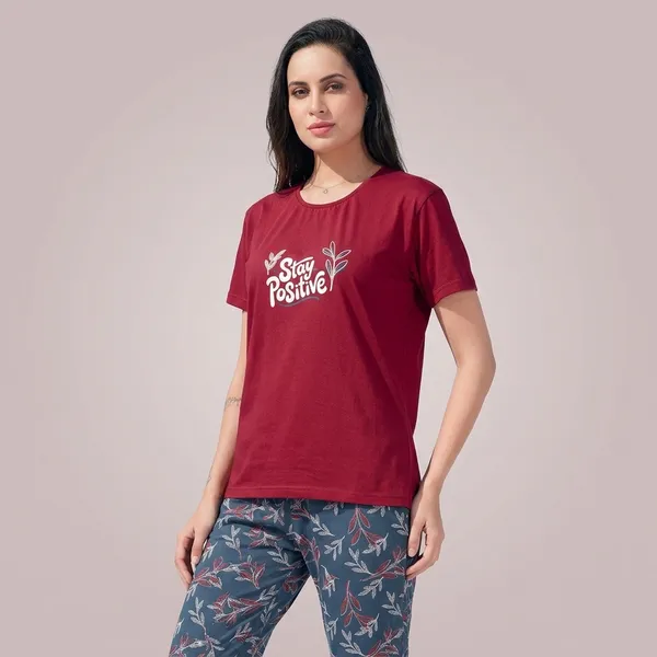 Red_Cotton_Lounge_Set_For_Women