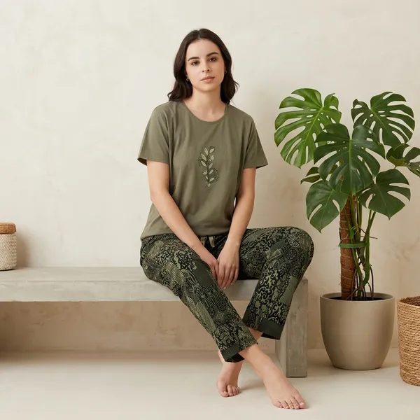 Olive_Green_Cotton_Lounge_Set_For_Women