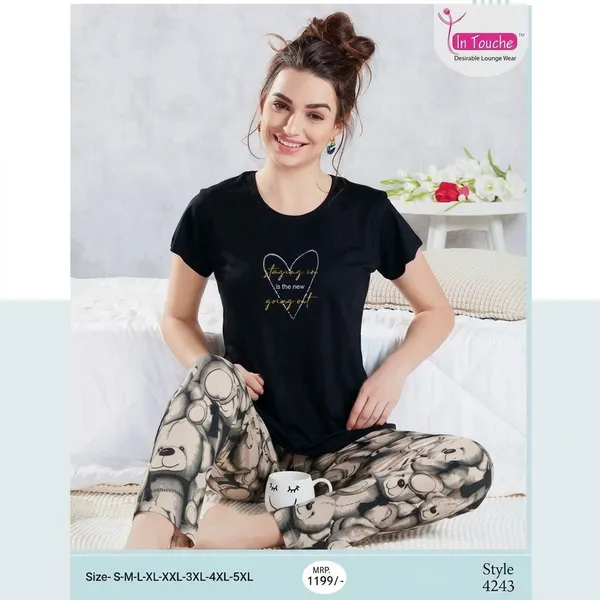 Black_&_Beige_Cotton_Nightwear_Set_For_Women