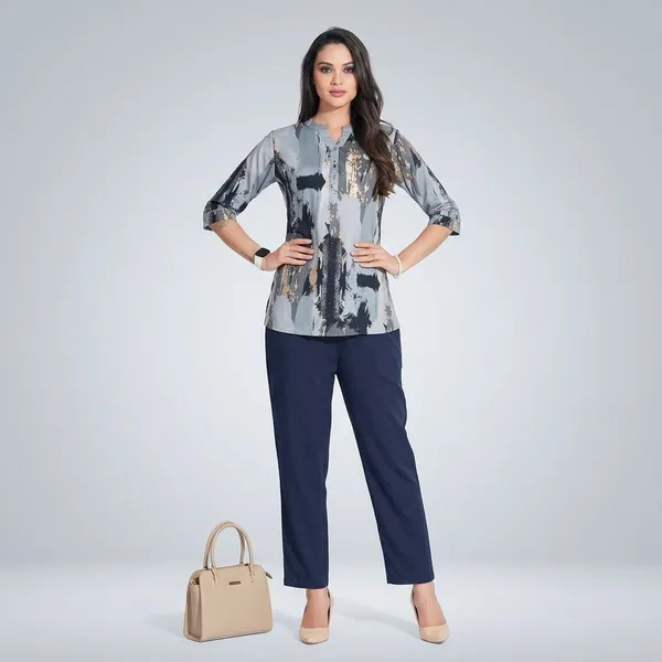 Grey_Cotton_Kurti_Pant_Set_For_Women