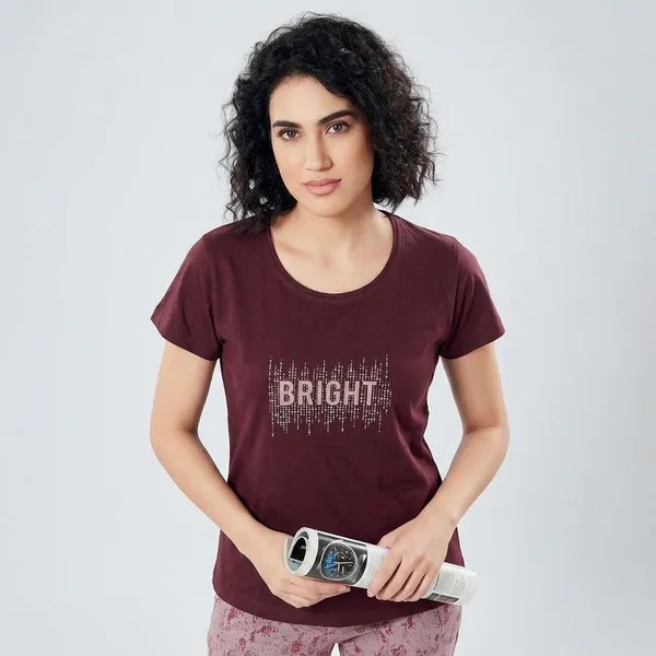 Maroon_Cotton_Nightwear_Set_For_Women