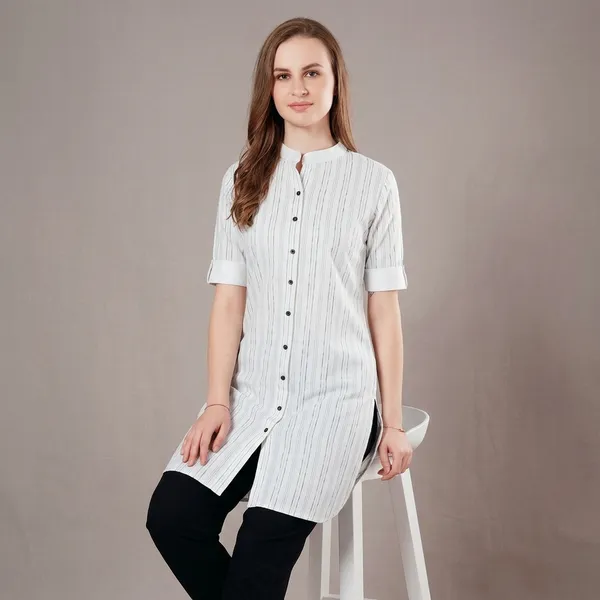 White_Cotton_Kurti_Pant_Set_For_Women