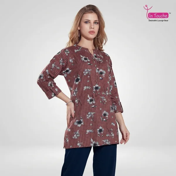 Maroon_Cotton_Kurti_Pant_Set_For_Women