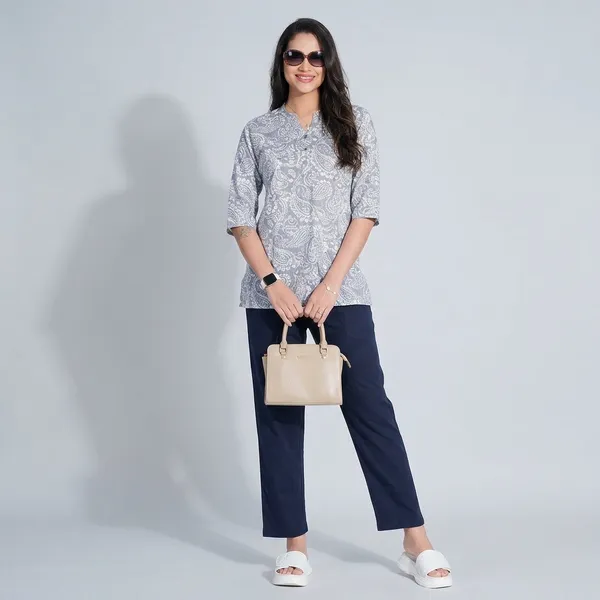 White_Cotton_Kurti_Pant_Set_For_Women