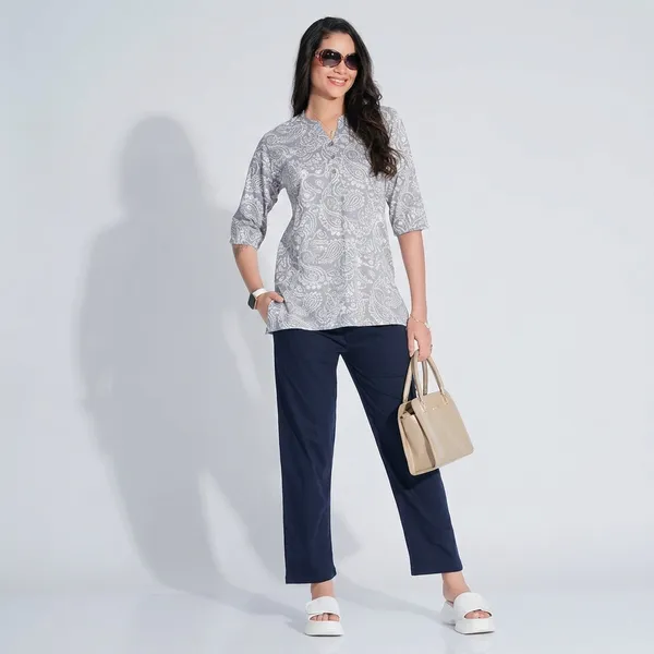 White_Cotton_Kurti_Pant_Set_For_Women
