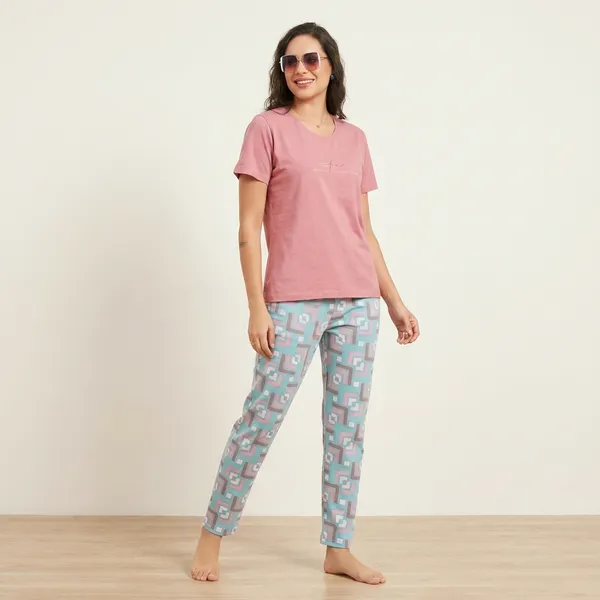 Pink_Cotton_Loungewear_Set_For_Women