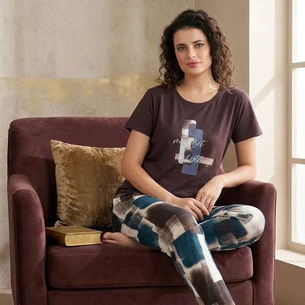 Brown_Cotton_Nightwear_Set_For_Women