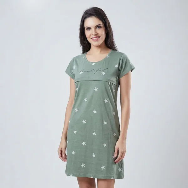 Green_Cotton_Feeding_Dress_For_Women