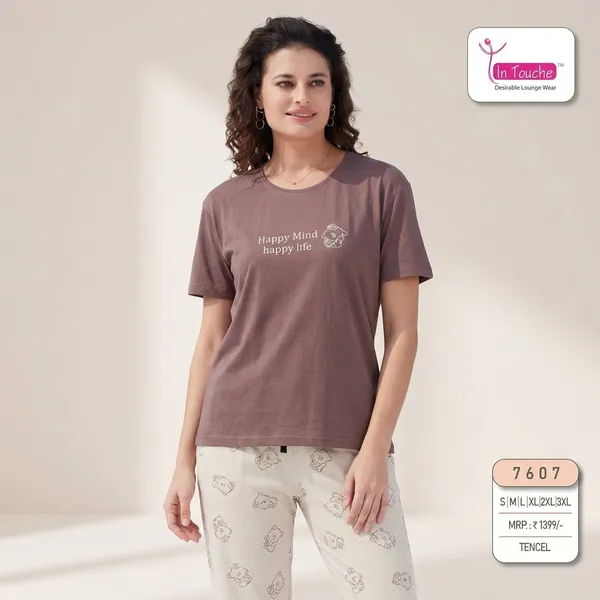 Brown_Cotton_Sleepwear_Set_For_Women