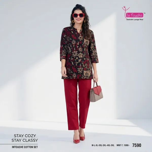 Black_Cotton_Kurti_Pant_Set_For_Women