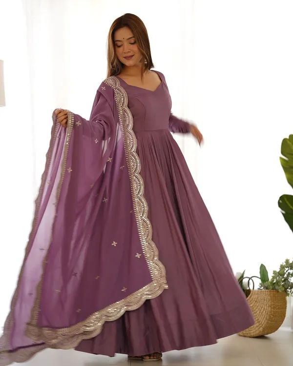 Purple_100%_Chinon_Silk_Embroidered_Gown_with_Dupatta_For_Women