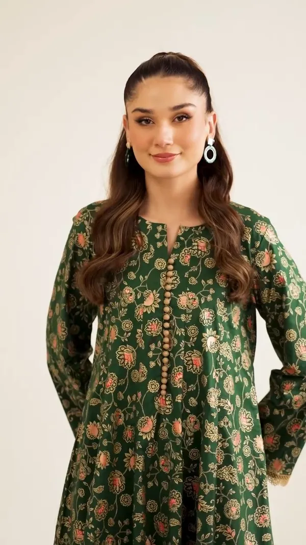 Hoor_Dark_green_kurti_set