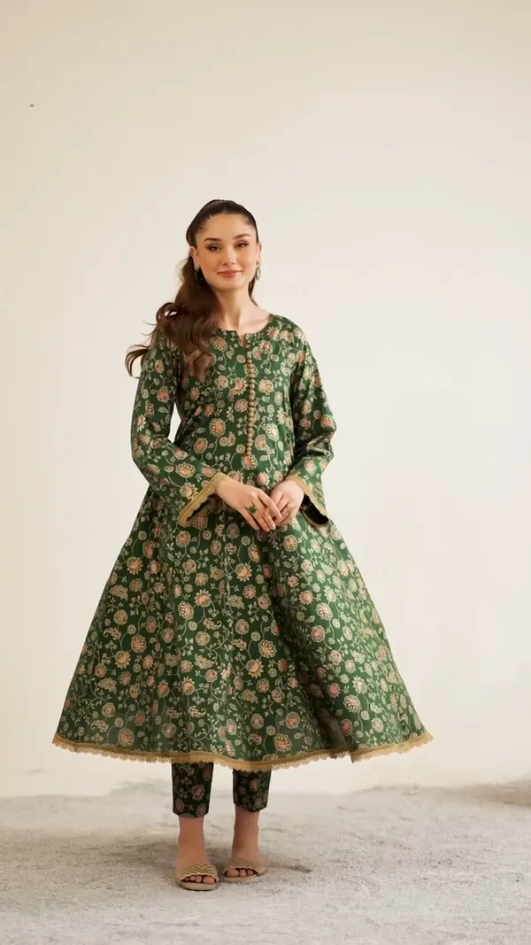 Hoor_Dark_green_kurti_set
