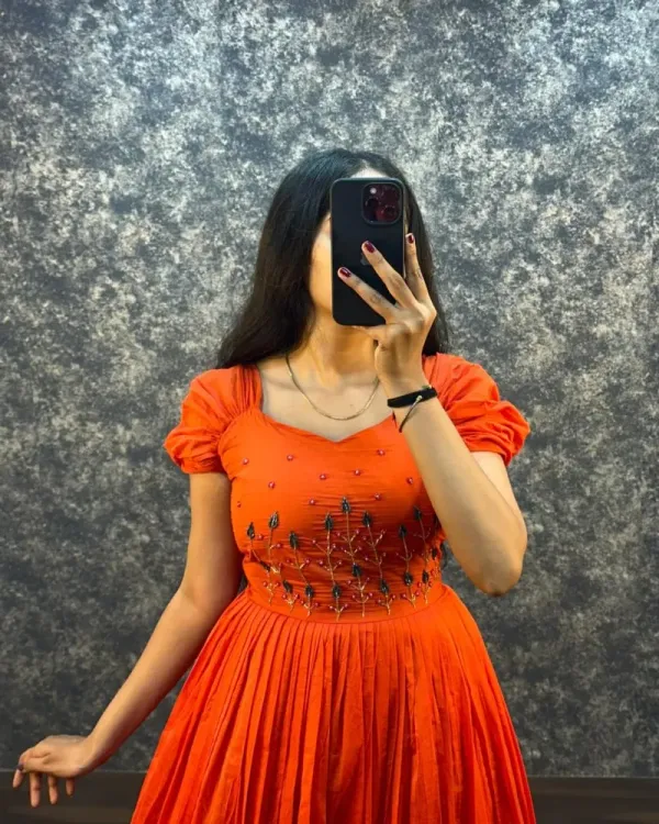 Red_100%_Cotton_Gown_For_Women