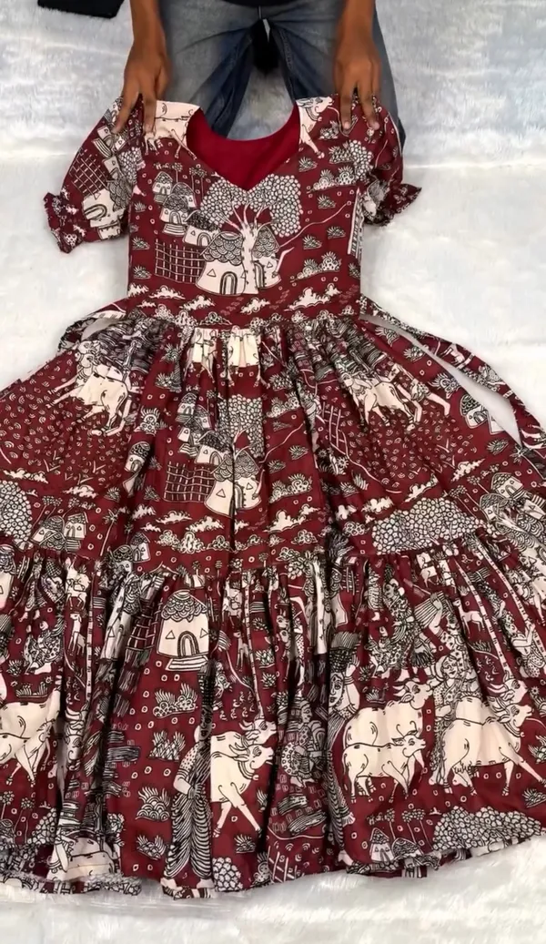 Maroon_Tribal_Art_Gown