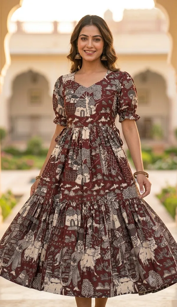 Maroon_Tribal_Art_Gown