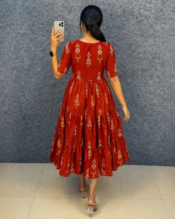 Kavya_Cotton_Printed_Dress_Rust_Brown
