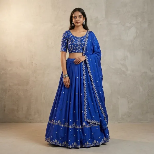 Blue_100%_Chinon_Silk_Lehenga_Choli_Set_For_Women