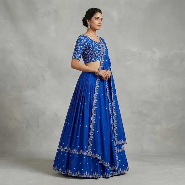 Blue_100%_Chinon_Silk_Lehenga_Choli_Set_For_Women